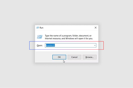 Press Win+R to open the Run dialog, type 'msinfo32' and press Enter