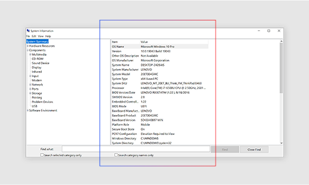 System Information window highlighting CPU, GPU, RAM and motherboard details
