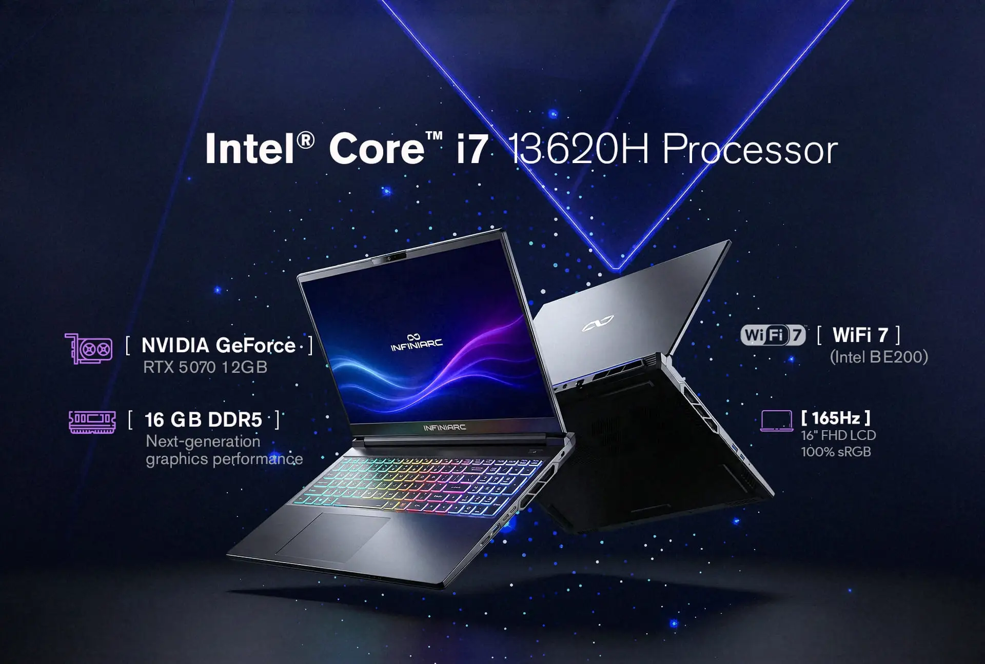 INFINIARC® 16" WUXGA RTX 5070 Gaming Laptop 