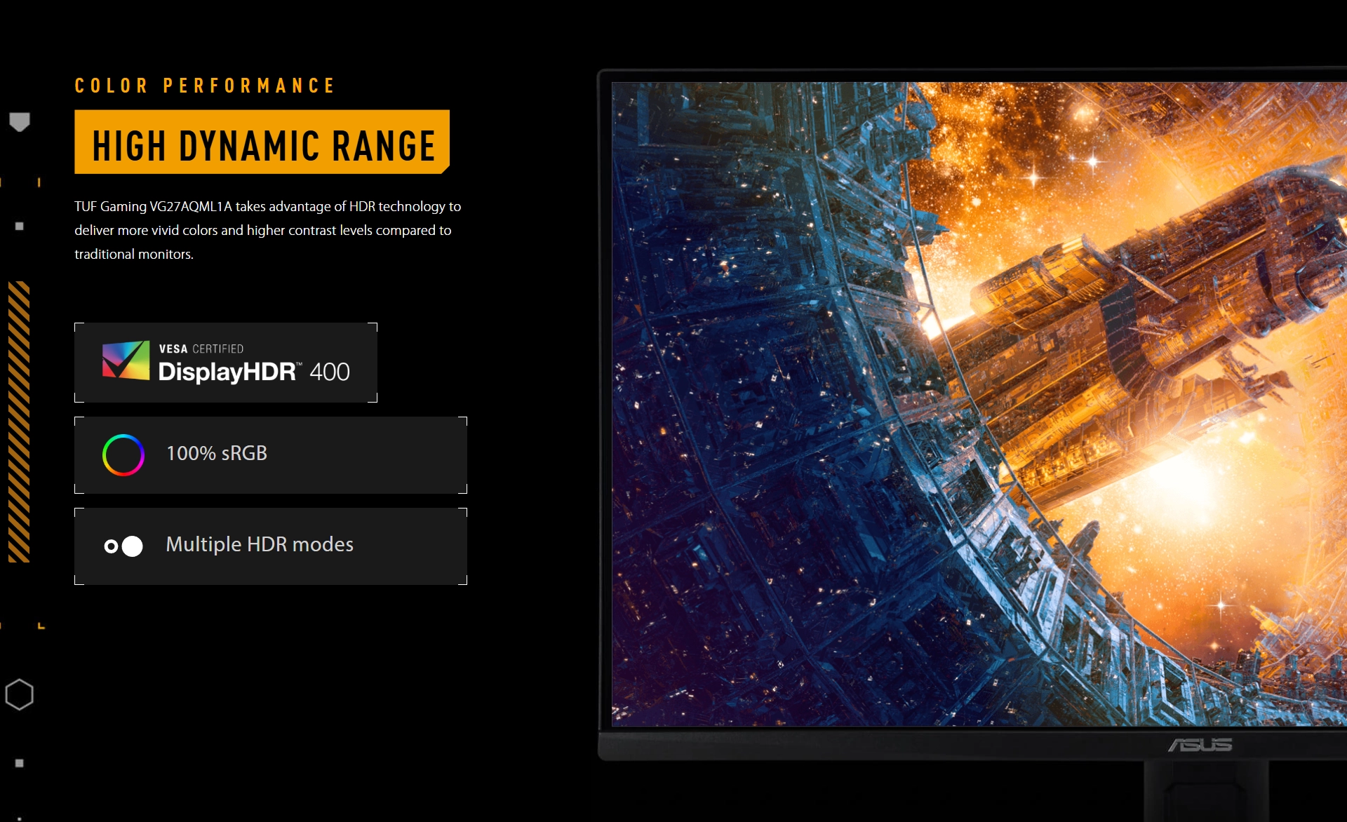 ASUS TUF VG27AQML1A-J, 27-inch, QHD (2560x1440), IPS, 260Hz Overclock, 1ms, Freesync Premium, Gaming Monitor - Infiniarc Edition