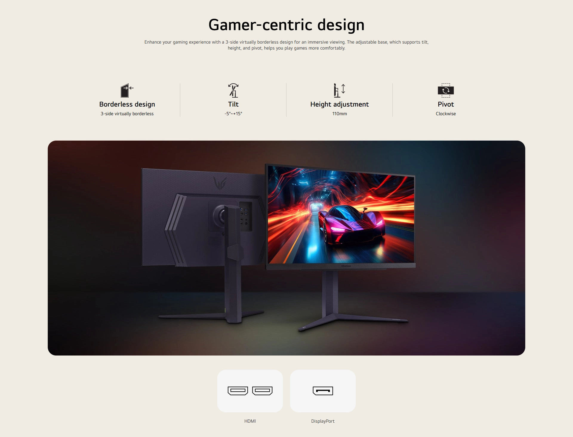 ‎LG 27” UltraGear 27 inch QHD 27GS85Q-B (2560x1440) Nano IPS 1ms (GtG) (O/C 200Hz) DisplayHDR 400 Gaming Monitor