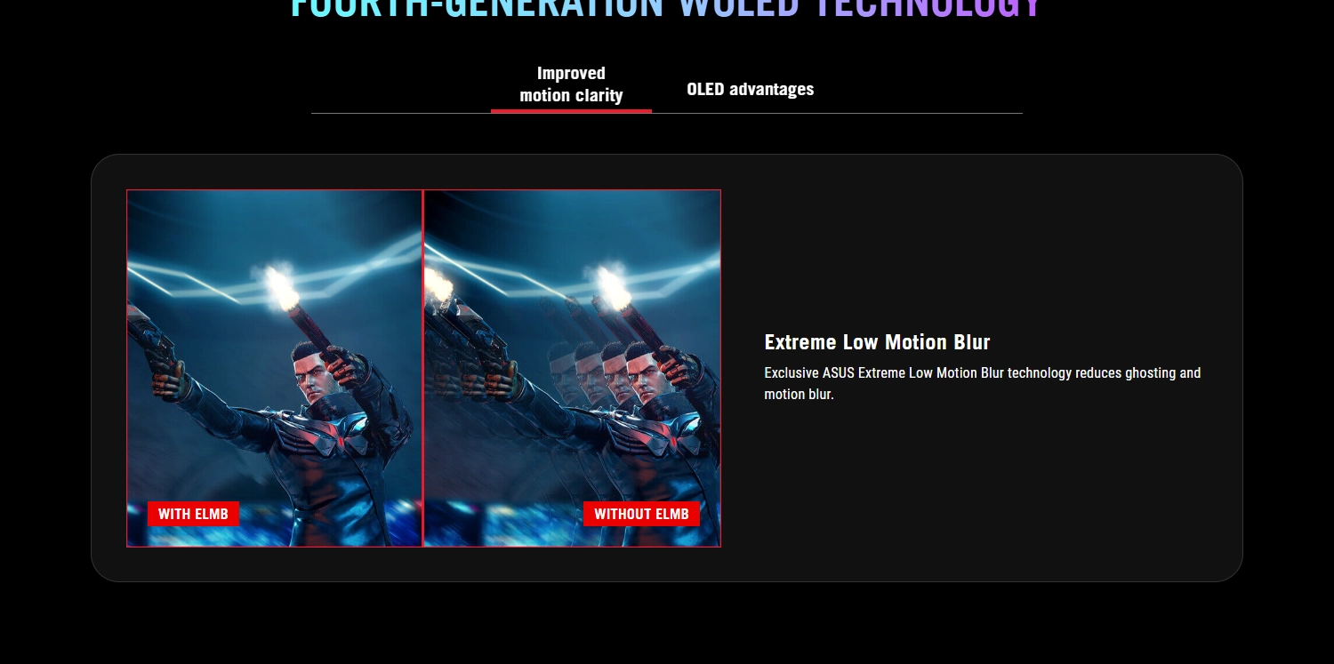 Asus ROG Strix XG27AQWMG, 27" QHD (2560 x 1440) TrueBlack Glossy Tandem OLED, 280Hz, 0.03ms, NVIDIA G-Sync & AMD FreeSync, Black Gaming Monitor