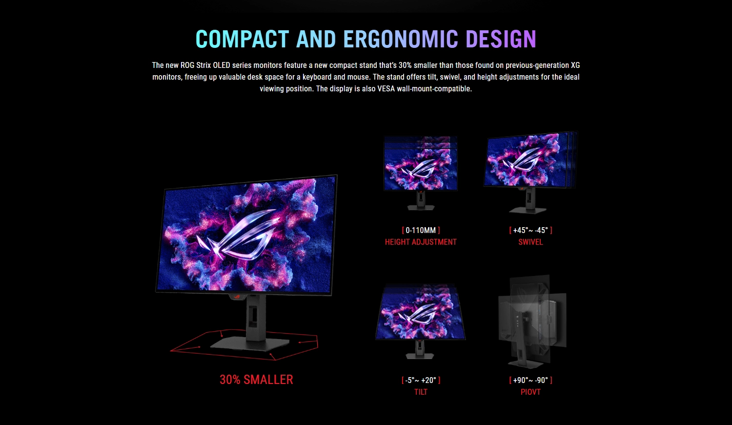 Asus ROG Strix XG27AQWMG, 27" QHD (2560 x 1440) TrueBlack Glossy Tandem OLED, 280Hz, 0.03ms, NVIDIA G-Sync & AMD FreeSync, Black Gaming Monitor