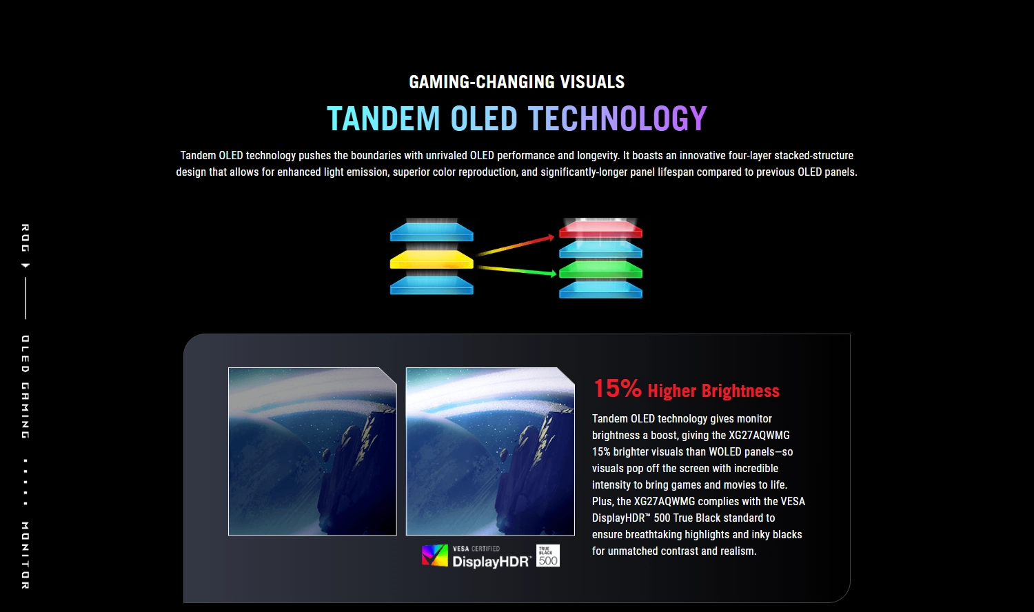 Asus ROG Strix XG27AQWMG, 27" QHD (2560 x 1440) TrueBlack Glossy Tandem OLED, 280Hz, 0.03ms, NVIDIA G-Sync & AMD FreeSync, Black Gaming Monitor 