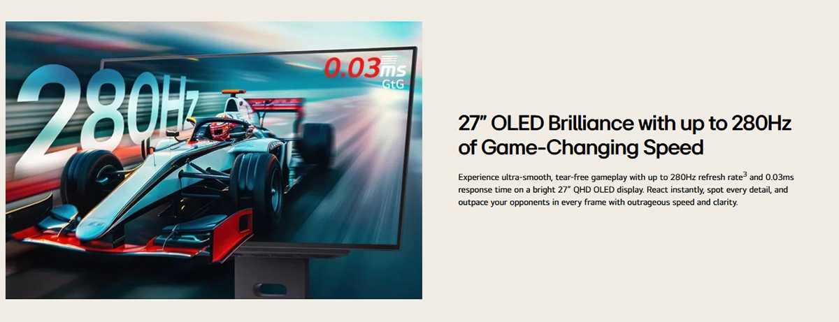 LG UltraGear™ 27" QHD 4th Gen. OLED Gaming Monitor
