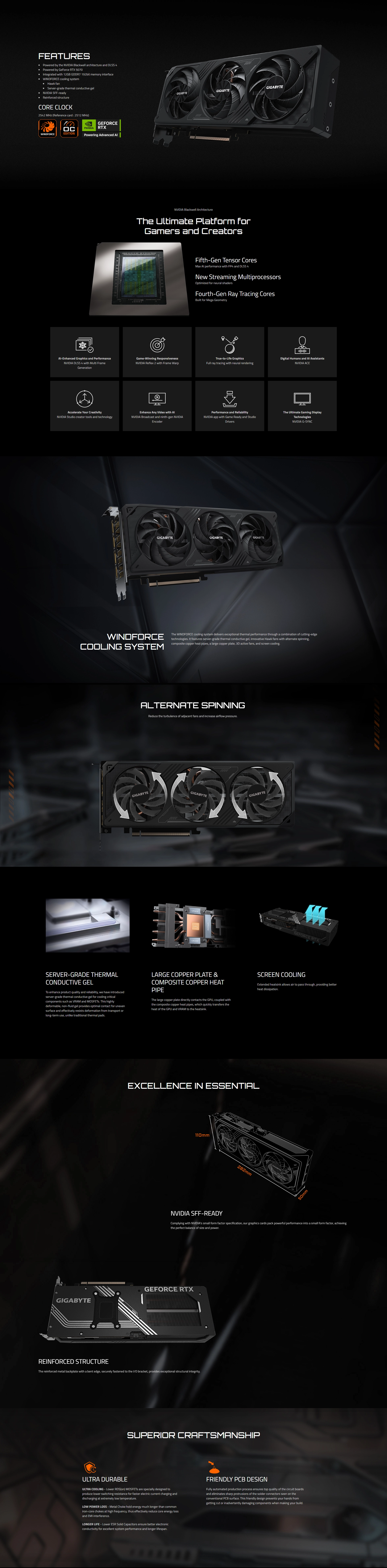 GIGABYTE WINDFORCE GeForce RTX 5070 OC 12GB SFF GPU