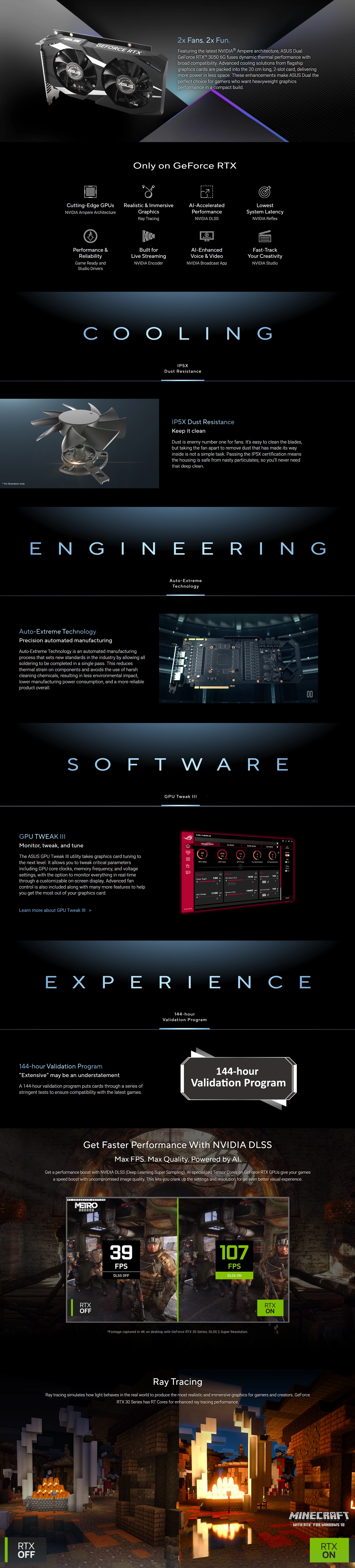 ASUS Dual GeForce RTX 3050 OC Edition 6GB GDDR6 GPU ASUS Dual GeForce RTX 3050 OC Edition 6GB GDDR6 GPU