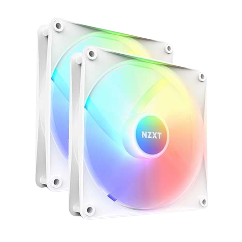 NZXT F140 RGB Core with RGB Controller White Twin Pack Fans