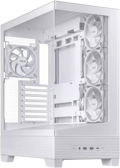 Asus A31 PLUS, ARGB Built-in Fans, White Mid Tower ATX PC Case