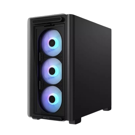 ASUS A23 PLUS, pre-installed ARGB fans, micro-ATX Black Case 