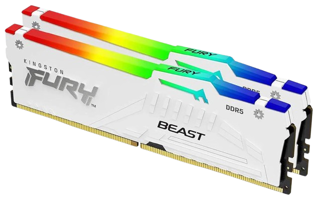 Kingston 32GB (2x16GB) DDR5 6000MT/s CL30 FURY Beast White RGB EXPO Memory