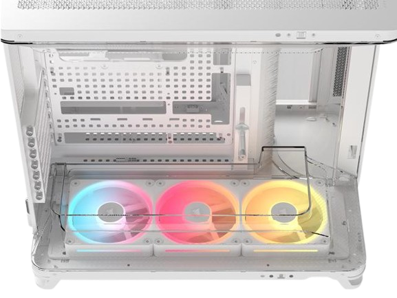 Corsair AIR 5400 LX-R RGB iCUE LINK Triple Chamber Curved Glass Mid-Tower White PC Case