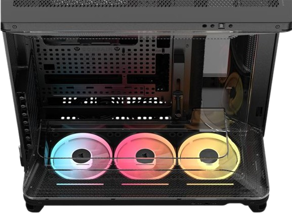 Corsair AIR 5400 LX-R RGB iCUE LINK Triple Chamber Curved Glass Mid-Tower Black PC Case