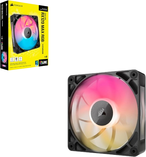 Corsair iCUE LINK RX120 MAX RGB 120mm PWM Thick Fan Expansion - Black