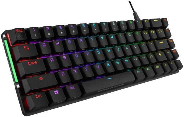ASUS M602 ROG FALCHION ACE 65%, ROG NX mechanical switches with switch stabilizer, Arabic, Black compact gaming keyboard