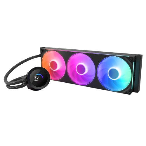 NZXT Kraken Plus RGB 360mm AIO, LCD Display, 3x RGB Core Fans, Black Liquid Cooler