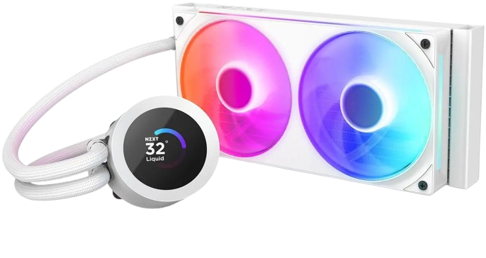 NZXT Kraken RGB 240mm AIO  - LCD Display, 2 x RGB Core Fans, White CPU Liquid Cooler
