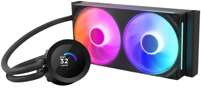 NZXT Kraken Plus 240mm RGB AIO, LCD Display, 2 x RGB Core Fans, Black CPU Liquid Cooler