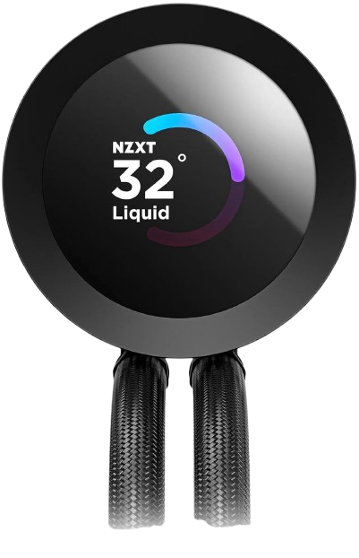 NZXT Kraken Plus 240mm RGB AIO, LCD Display, 2 x RGB Core Fans, Black CPU Liquid Cooler