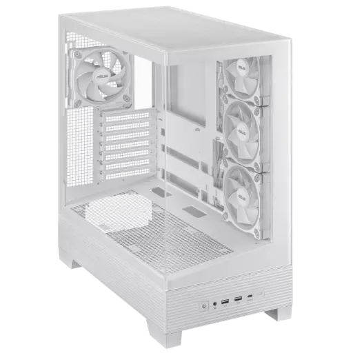 Asus A31 PLUS, ARGB Built-in Fans, White Mid Tower ATX PC Case
