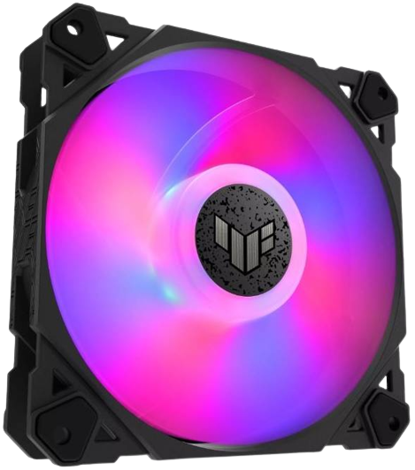 Asus Tuf Gaming TF120 ARGB Case Fan, Aura Sync Compatibility, 12cm Fan Diameter, 1900RPM Max Rotation Speed, 76 cfm Max Airflow, 29 dB Noise Level, Black Edition, Triple Pack