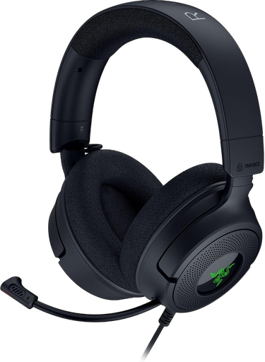 Razer Kraken V4 X, 40mm TriForce Driver, Retractable Razer HyperClear, Black Gaming Headset 