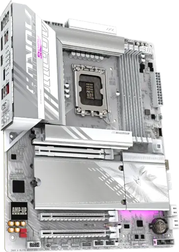 Gigabyte Z890 AORUS ELITE WIFI7 ICE, Intel Ultra DDR5, White Motherboard