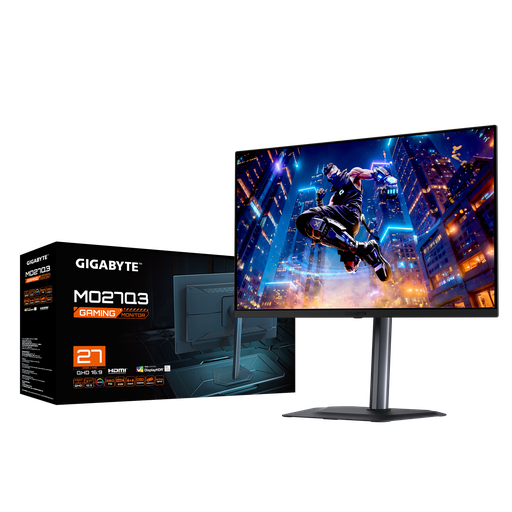 GIGABYTE MO27Q3 Gaming Monitor, 27" QD-OLED Display, QHD Resolution, 360Hz Refresh Rate, 0.03ms (GtG) Response Time, AMD FreeSync Premium Pro & G-Sync Compatible