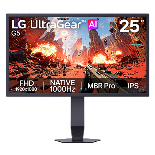 LG 24.5 Inch UltraGear™ FHD IPS 1000Hz USB-C Monitor with Tilt/Height/Swivel Stand 