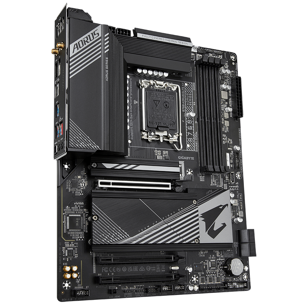 GIGABYTE B760 AORUS ELITE AX LGA 1700 Intel B760 ATX Motherboard with DDR5, Triple M.2, PCIe 4.0, USB 3.2 Gen2X2 Type-C, WiFi 6E, 2.5GbE LAN, Q-Flash Plus, PCIe EZ-Latch