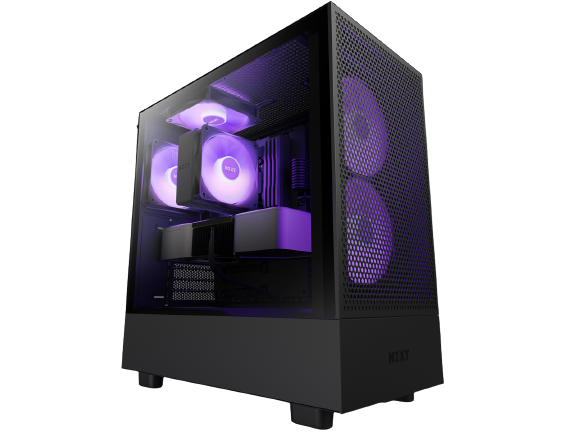 NZXT H Series H5 (2023) Flow RGB Edition ATX Mid Tower Chassis Black Color-CC-H51FB-R1