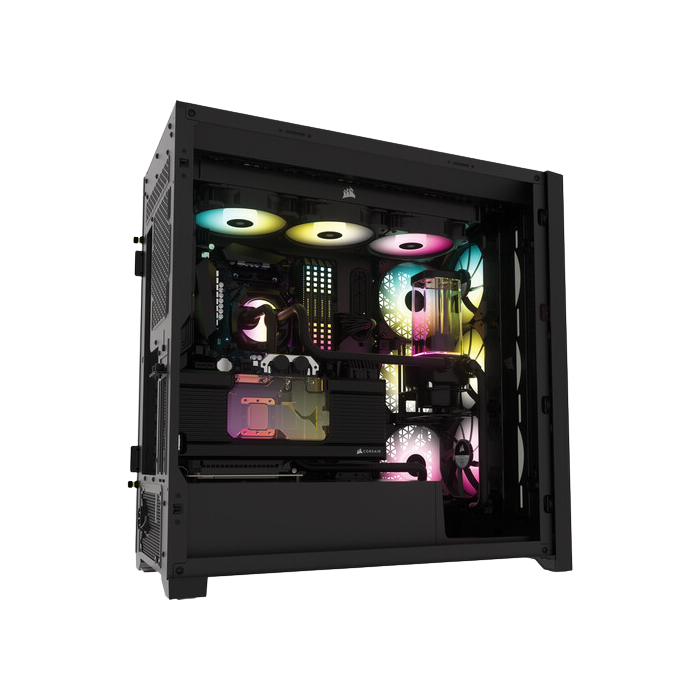 Corsair iCUE 5000X RGB Tempered Glass Mid-Tower ATX PC Smart Case - Black