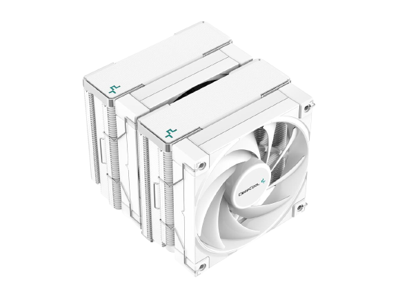 DeepCool AK620 WH High-Performance CPU Cooler, Dual-Tower Design, 2x 120mm Fluid Dynamic Bearing Fans, 6 Copper Heat Pipes, 260W Heat Dissipation, White.