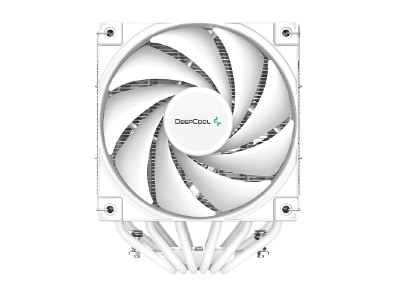 DeepCool AK620 WH High-Performance CPU Cooler, Dual-Tower Design, 2x 120mm Fluid Dynamic Bearing Fans, 6 Copper Heat Pipes, 260W Heat Dissipation, White.