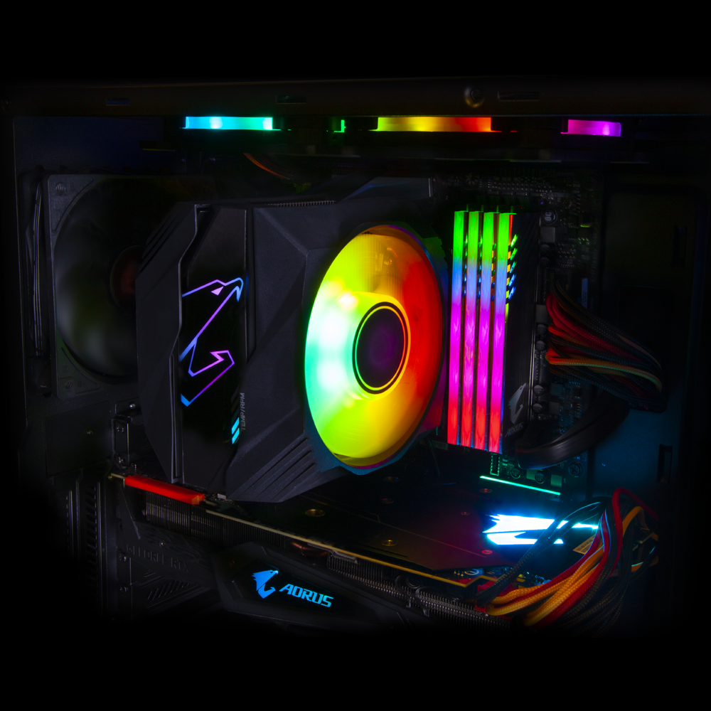 GIGABYTE AORUS ATC800 RGB Cpu cooler, Air cooler, 6 Copper Heat-pipes Inset Aluminum Fin, 12cm RGB Fan, 4Pin PWM