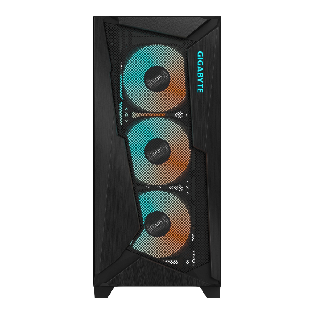 GIGABYTE C301 GLASS - Black Mid Tower PC Gaming Case, Tempered Glass, USB Type-C, 4x ARBG Fans Included (GB-C301G)