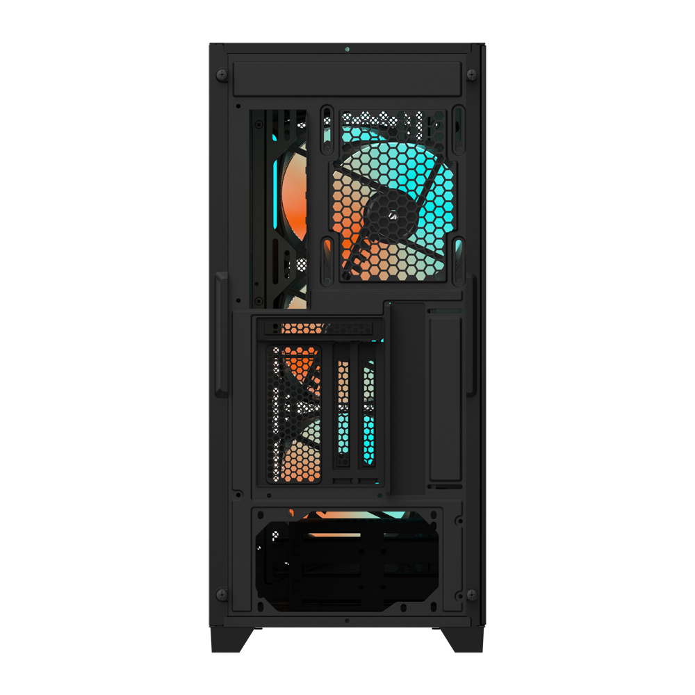 GIGABYTE C301 GLASS - Black Mid Tower PC Gaming Case, Tempered Glass, USB Type-C, 4x ARBG Fans Included (GB-C301G)