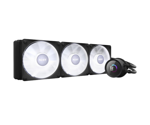NZXT Kraken RGB 360mm - RL-KR360-B1- AIO RGB CPU Liquid Cooler - LCD Display - 3 x F120RGB Core Fans Radiator Fans Black LGA 1700 / AM5 Compatible