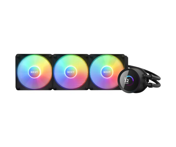 NZXT Kraken RGB 360mm - RL-KR360-B1- AIO RGB CPU Liquid Cooler - LCD Display - 3 x F120RGB Core Fans Radiator Fans Black LGA 1700 / AM5 Compatible