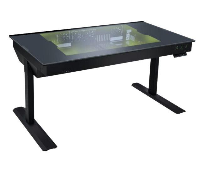 Lian Li DK-05FX RGB Dual-System Desk Computer Case, Switchable Glass Tabletop with Window, Liquid Cooling Support, Black
