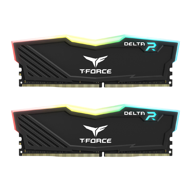 TEAMGROUP T-Force Delta RGB DDR4 32GB (2x16GB) 3600MHz (PC4-28800) CL18 Desktop Gaming Memory Module Ram TF3D432G3600HC18JDC01 - Black
