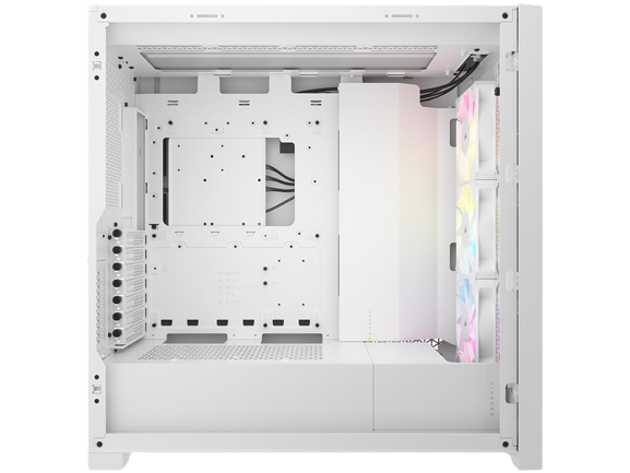 CORSAIR iCUE 5000D RGB AIRFLOW Mid-Tower Case, True White - 3x AF120 RGB ELITE - White Fans - iCUE Lighting Node PRO Controller - High-airflow Desig
