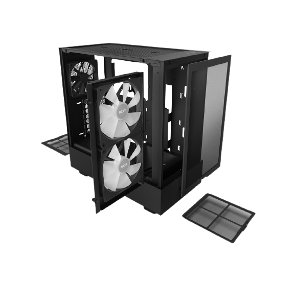 NZXT H Series H5 (2023) Flow RGB Edition ATX Mid Tower Chassis Black Color-CC-H51FB-R1