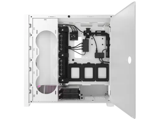CORSAIR iCUE 5000D RGB AIRFLOW Mid-Tower Case, True White - 3x AF120 RGB ELITE - White Fans - iCUE Lighting Node PRO Controller - High-airflow Desig (2).webp