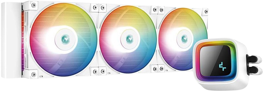 DeepCool LS720 WHITE 360mm, 3x120mm A-RGB PWM Fan, Infinity Mirror Cap Design Liquid CPU Cooler
