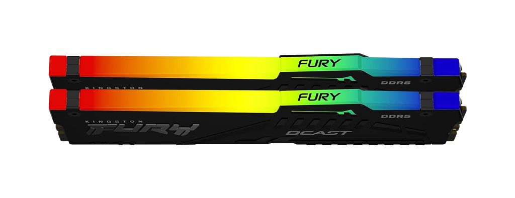 Kingston 16GB 5200MT/s DDR5 CL40 DIMM (Kit of 2) FURY Beast RGB XMP KF552C40BBAK2-16