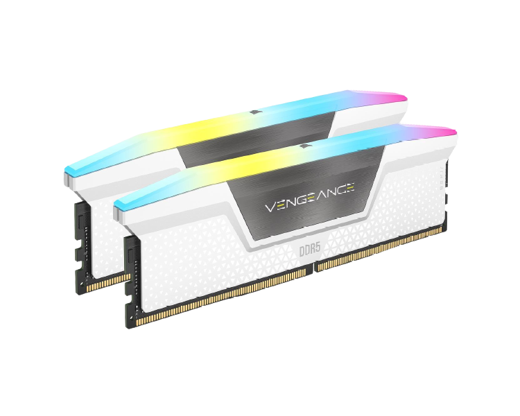 CORSAIR VENGEANCE RGB 32GB (2x16GB) DDR5 5200MHz C40 White Memory -  CMH32GX5M2B5200C40W