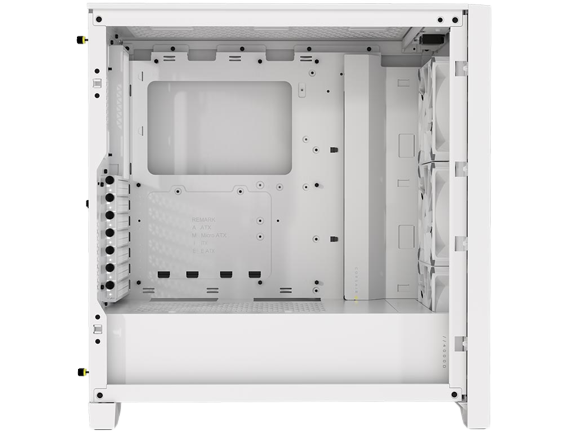 CORSAIR iCUE 4000D RGB AIRFLOW Mid-Tower Case, True White - 3x AF120 RGB ELITE White Fans - iCUE Lighting Node PRO Controller - High-airflow Design