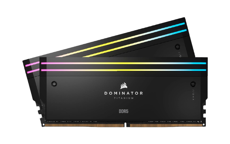 CORSAIR DOMINATOR TITANIUM RGB 64GB (2x32GB) DDR5 BLACK Memory - CMP64GX5M2B6400C32