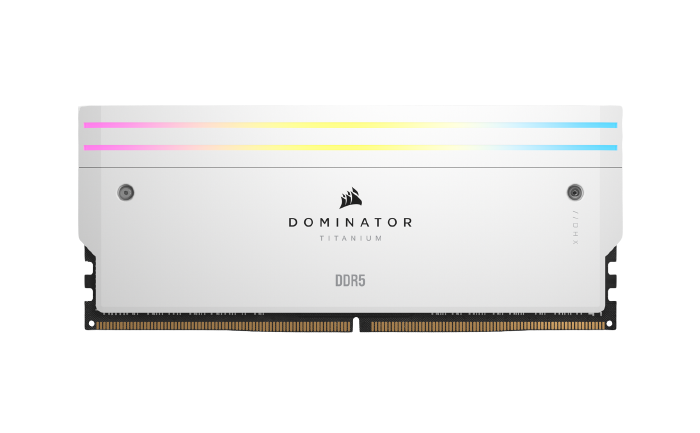 CORSAIR DOMINATOR TITANIUM RGB WHITE 32GB (2x16GB) DDR5 7200MT/s CL34 Intel XMP WHITE Memory - CMP32GX5M2X7200C34W